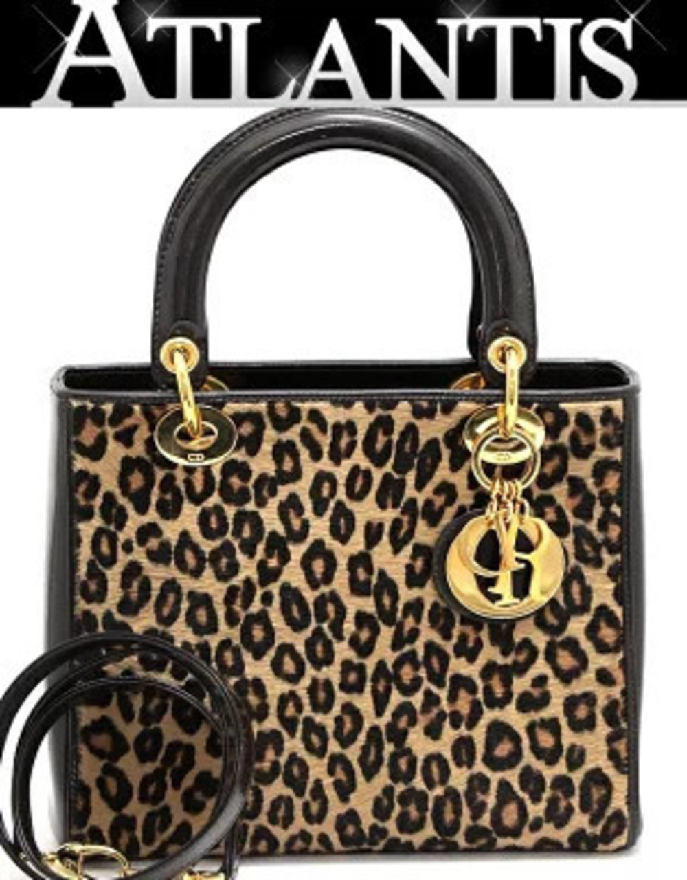 Christian Dior Lady Handbag Calfskin Brown
